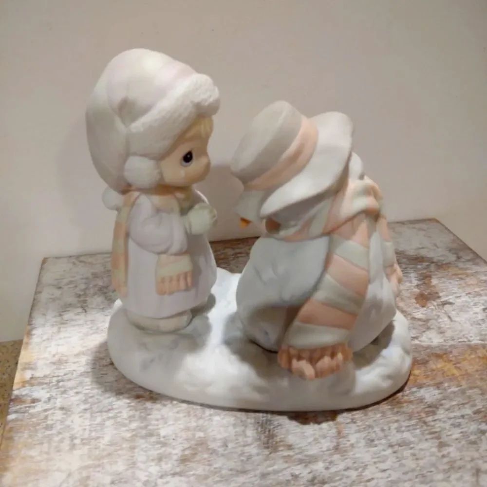 👍 Precious Moments Girl And Melting Snowman C2